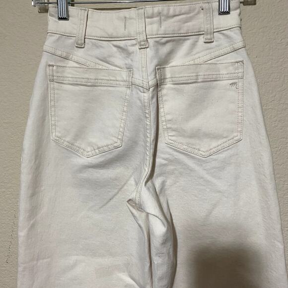 MADEWELL Jeans Women Sz 23 White Perfect Vintage Wide Leg High Rise Snap Hem NWT - Picture 9 of 14